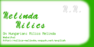 melinda milics business card